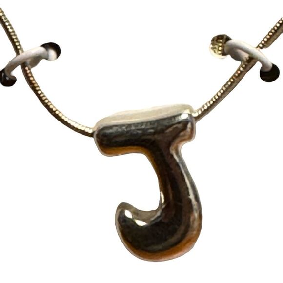 Unwritten Hypoallergenic silver plated 'J' Pendant Necklace - Picture 5 of 5